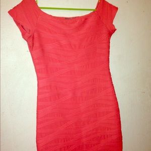 Bodycon style salmon dress.