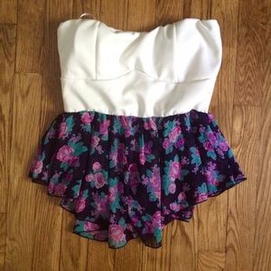 L Floral Crop Top