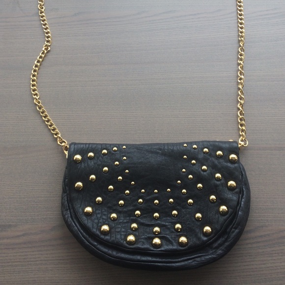 Badgley Mischka black & gold crossbody