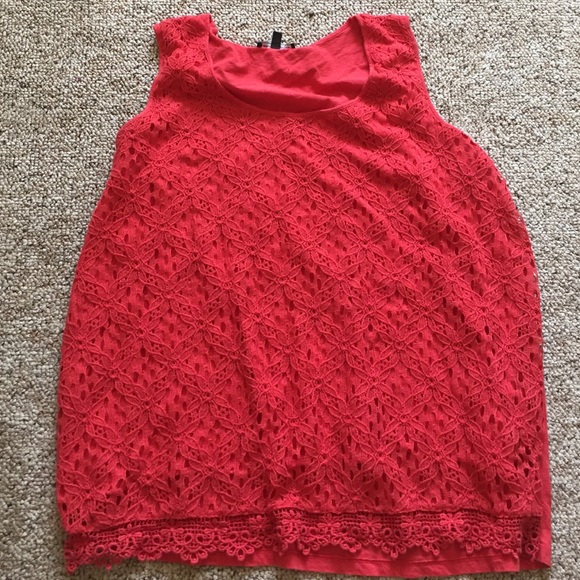 Coral Lace Tank
