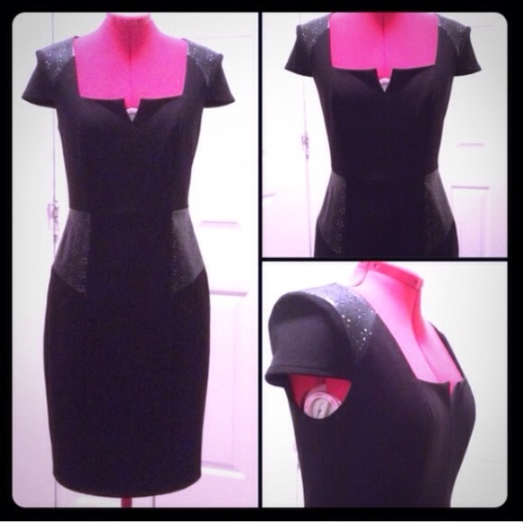 Dresses & Skirts - LBD Faux Leather Laser Cut