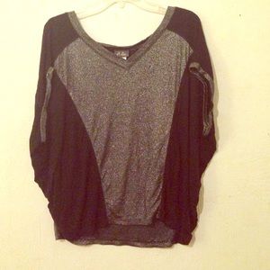 Sliver glitter and black top
