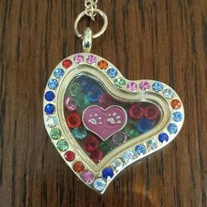 Locket with Heart with Paws Charm