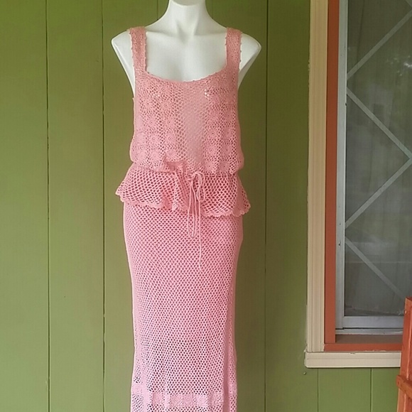 Moda International Dresses & Skirts - Two Piece Pink Crochet Set