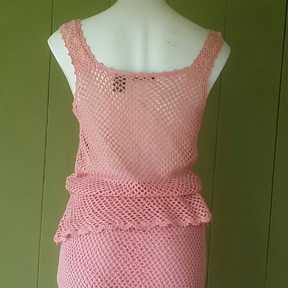 Two Piece Pink Crochet Set - Picture 3 of 4