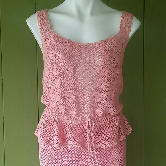 Two Piece Pink Crochet Set - Picture 4 of 4