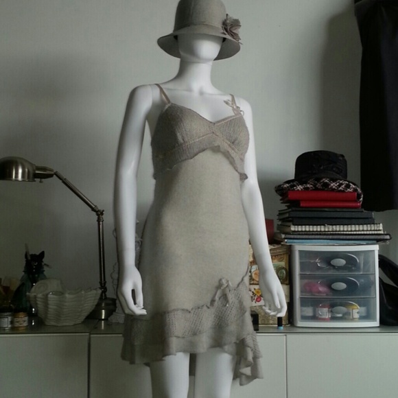 AGATA Gray knit Mohair Wool Dress