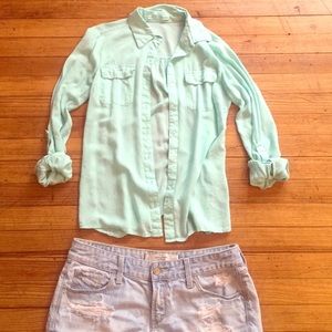 Mint Green Button Up