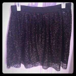J Crew Black Sequin Skirt