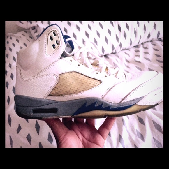 Jordans 5s white/sports royals