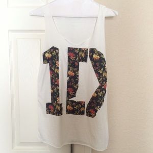 One direction floral muscle shirt