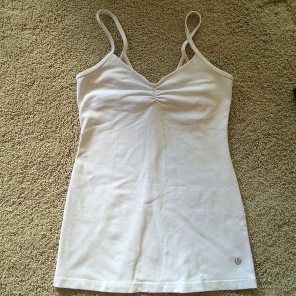 Lulu tank with Built in Bra - white