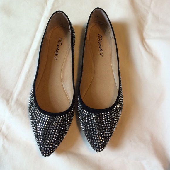 Black sparkled ballet flats