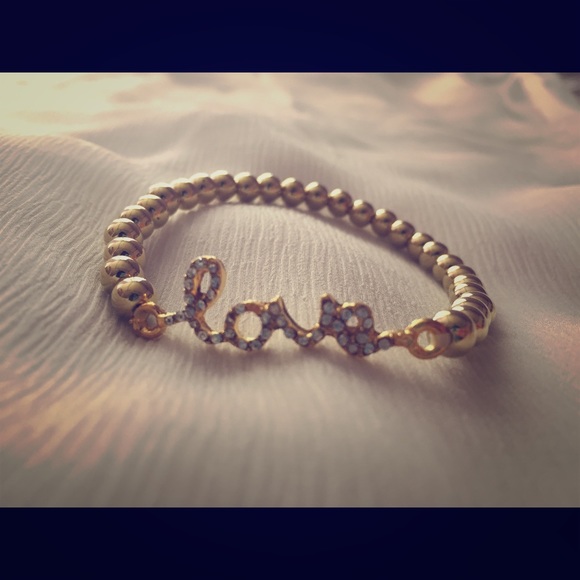 Gold color Love charm bracelet