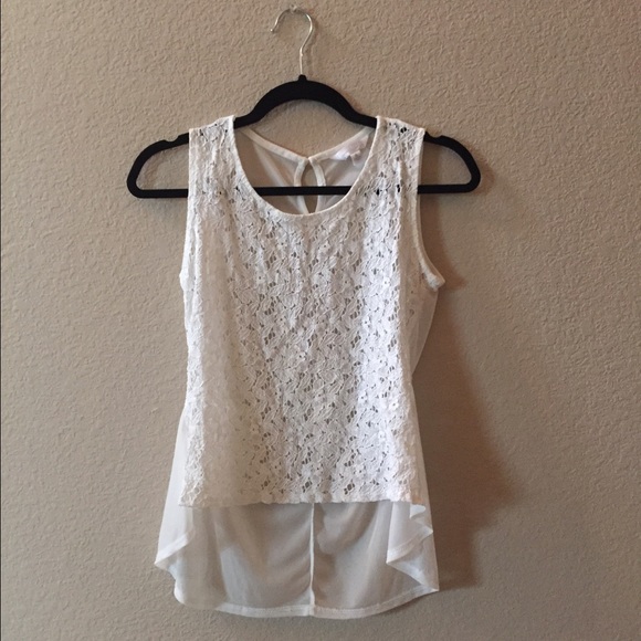 White lace/sheer Charming Charlie Top