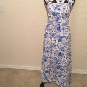 Ankle length strapless maxi