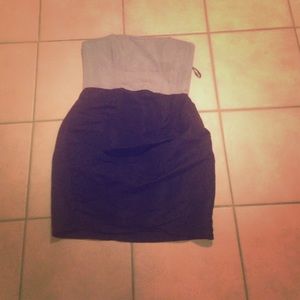 Black and grey strapless dress!