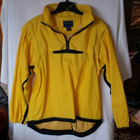 Cute Yellow Rain Slicker Jacket Size M