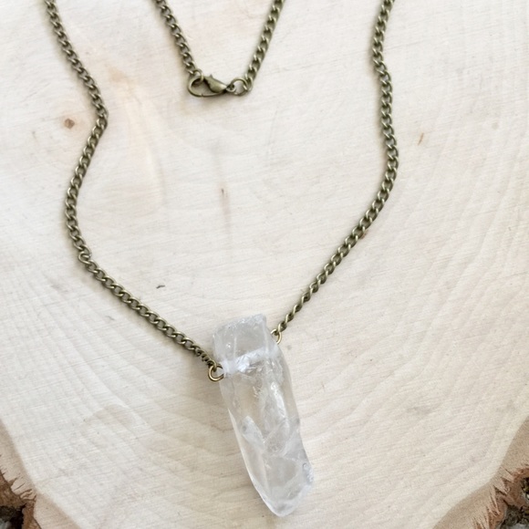 Large Clear Quartz Point Necklace - Picture 2 of 3