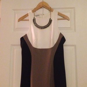 Maggy London Black White Tan dress