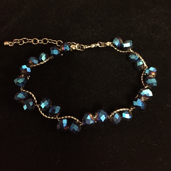 Sparkly Blue Beaded Bracelet