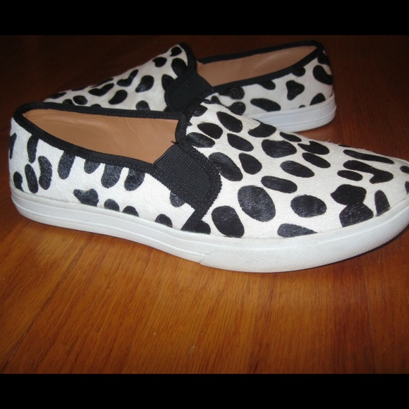 J. Crew Shoes - J Crew Leopard Calf Hair Slip On Sneakers 9