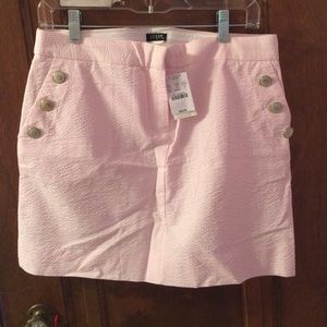 NWT Jcrew pink and white seersucker skirt