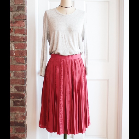 SOLD JCrew Lasercut Eyelet Silk Skirt