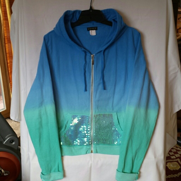 VENUS Blue Sequin Ombre Jacket - L not worn