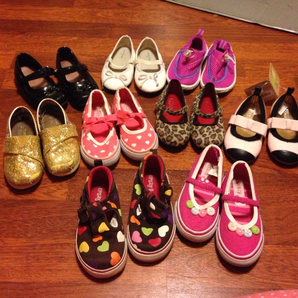 Large lot of little girl shoes