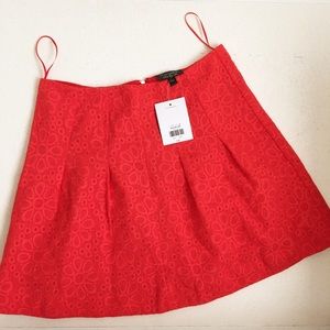 Topshop red lace skirt