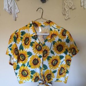 American Apparel sunflower crop top