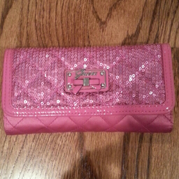 Pink Sequin Guess Wallet