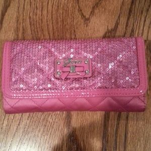 Pink Sequin Guess Wallet