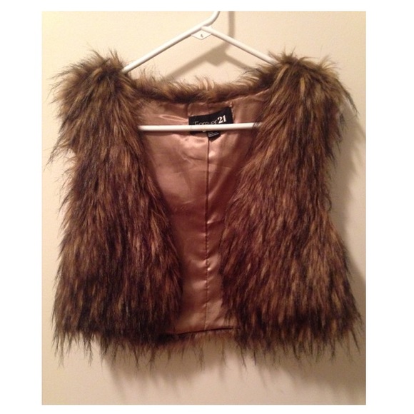 F21 faux fur vest