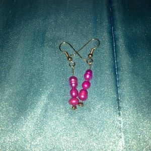 Pink beaded earrings