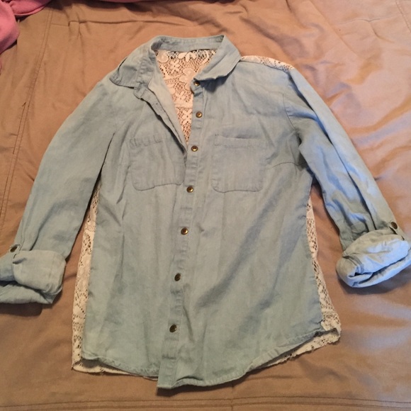 Denim button up with lace back