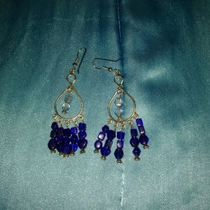 Dark & light blue earrings