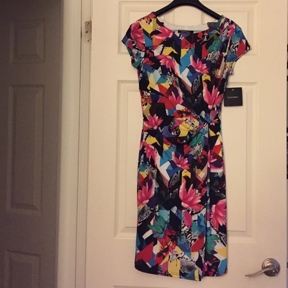 Ellen Tracy Sheath Dress Bodycon Multicolor 2 New