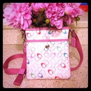 New Authentic Coach White and Pink Crossbody $40