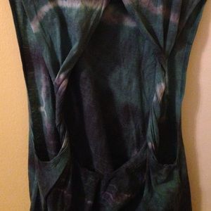 Tie-dye muscle tank with cool back