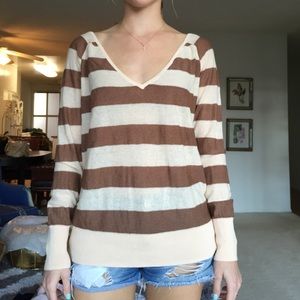 Free People striped v-neck sweater