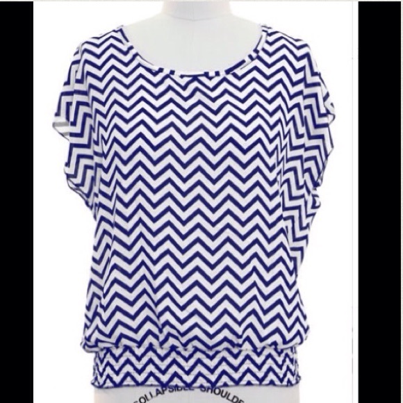 Blue & white chevron top for @navajo26