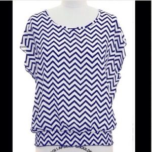 Blue & white chevron top for @navajo26