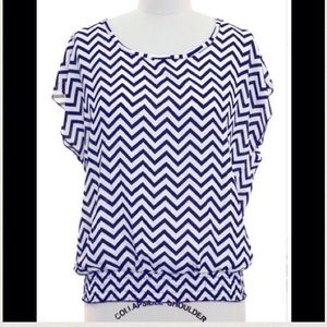 Blue & white chevron top for @kelvin95