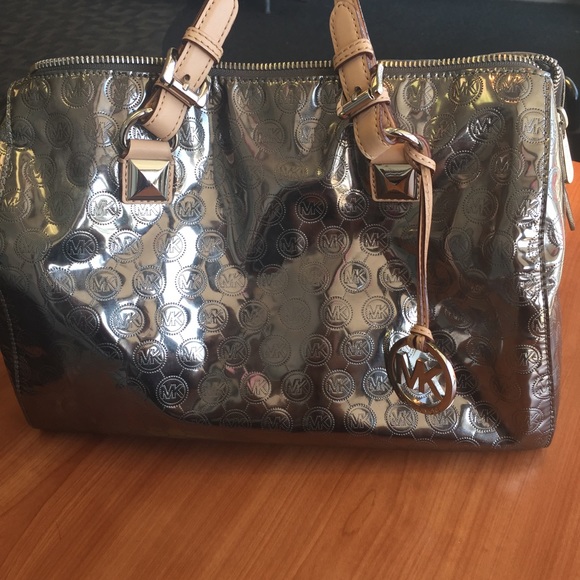 Michael Kors Large Metallic Grayson Purse