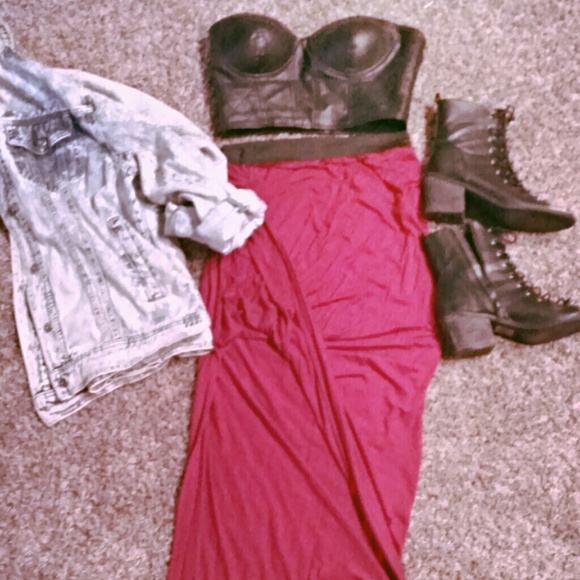 Red wrap skirt
