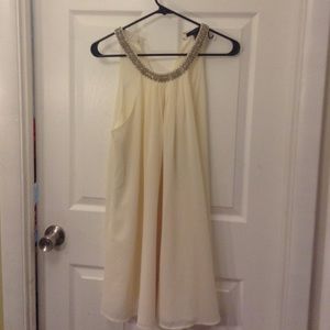 Off white halter beaded dress