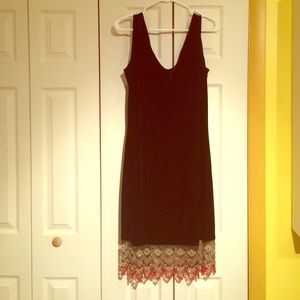 Black velvet. Cocktail dress. Beaded bottom.