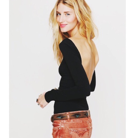 Free People Deep Scoop Back Long Sleeve